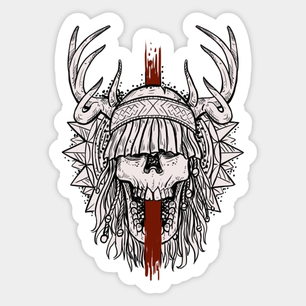 Heilung shaman skull Sticker by BlackForge